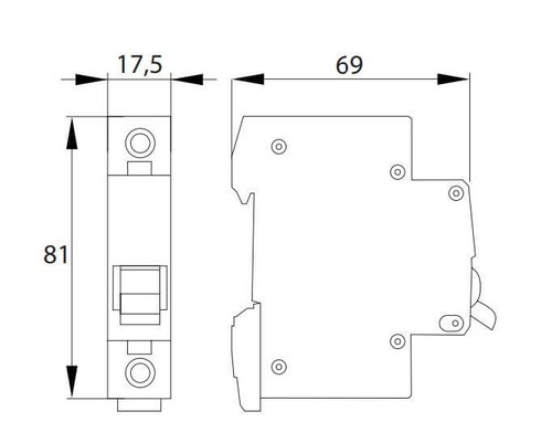 Interruttore magnetotermico SCHELINGER barra din 10A tipo B Interruttore magnetotermico SCHELINGER barra din 10A tipo B