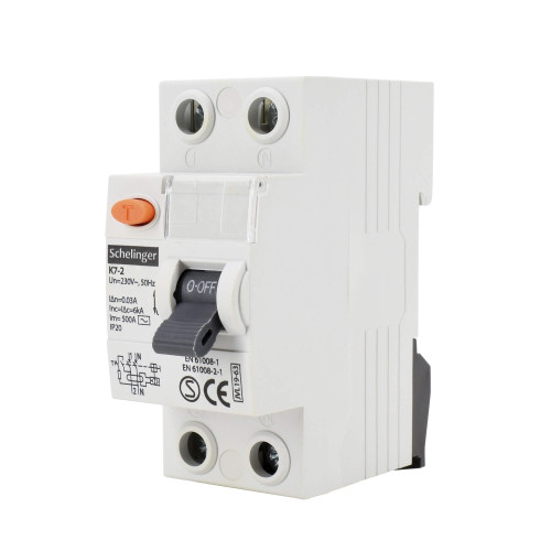 Interruttore differenziale SCHELINGER bipolare barra din 40A 30Ma tipo AC Interruttore differenziale SCHELINGER bipolare barra din 40A 30Ma tipo AC