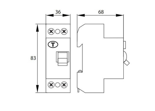 Interruttore differenziale SCHELINGER bipolare barra din 40A 30Ma tipo AC Interruttore differenziale SCHELINGER bipolare barra din 40A 30Ma tipo AC