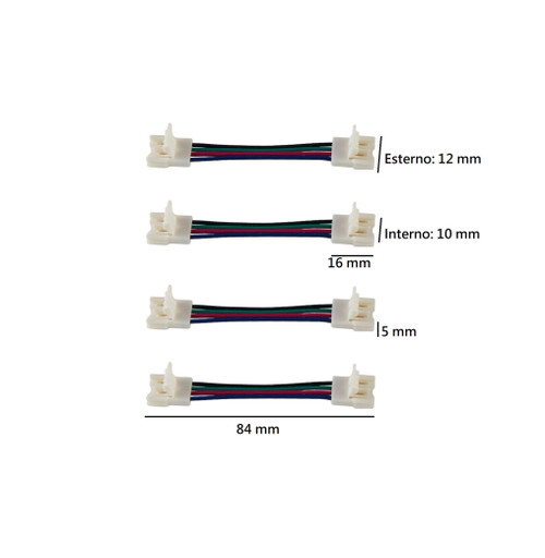 Connettore Angolare RGB 10mm conf. 4pz Connettore Angolare RGB 10mm conf. 4pz