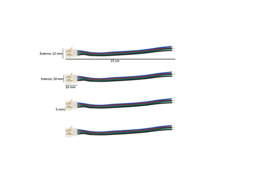Connettore Striscia-Cavo RGB 10mm conf. 4pz Connettore Striscia-Cavo RGB 10mm conf. 4pz