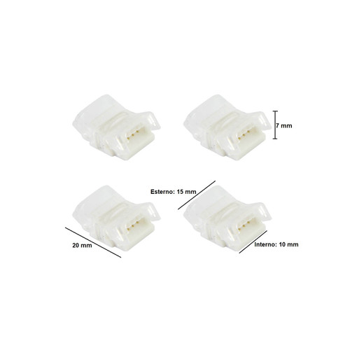 Connettore di Giunzione RGBW 10mm conf. 4pzs Connettore di Giunzione RGBW 10mm conf. 4pzs