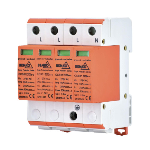 Scaricatore di sovratensione 4P - 8kA - T1+T2