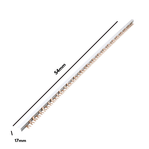 Pettine di Collegamento a Forcella 1,4x7mm, trifase, 10mm2, 54 moduli (1 metro) Pettine di Collegamento a Forcella 1,4x7mm, trifase, 10mm2, 54 moduli (1 metro)
