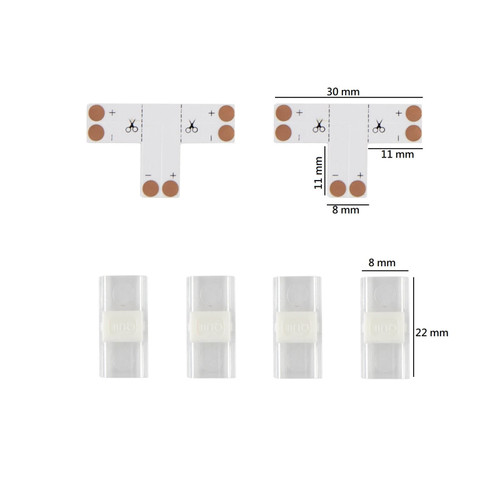 Connettore Angolare 8mm 2pin conf. 2pz Connettore Angolare 8mm 2pin conf. 2pz