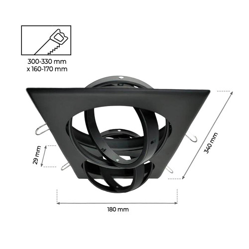 Faro da incasso 2xAR111 Nero Faro da incasso 2xAR111 Nero