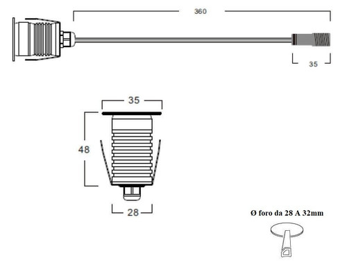 Faretto Segnapasso LED 3W, IP67, Nero, Professional Faretto Segnapasso LED 3W, IP67, Nero, Professional