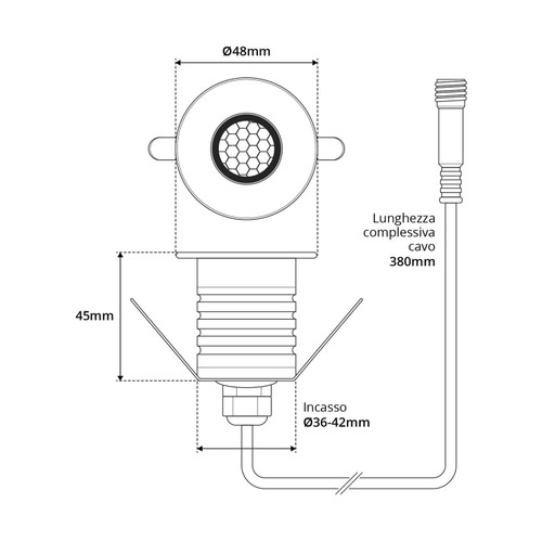 Segnapasso LED 3W, IP67, Anti-Abbagliamento, Nero, Professional Segnapasso LED 3W, IP67, Anti-Abbagliamento, Nero, Professional
