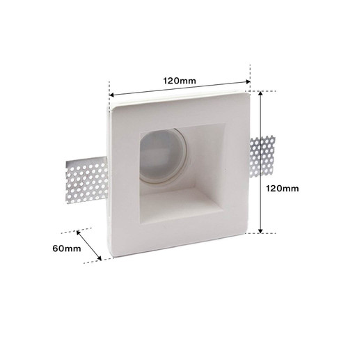Portafaretto GU10 e MR16 in Gesso Pitturabile Quadrato Portafaretto GU10 e MR16 in Gesso Pitturabile Quadrato