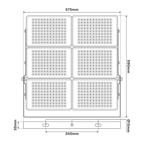 Faro LED 600W Modulare, IP65 130 lm/W Faro LED 600W Modulare, IP65 130 lm/W