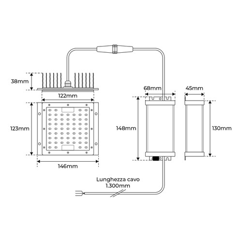 Modulo LED Lampade Stradali 65W LUMILEDS, DRIVER PHILPIS Modulo LED Lampade Stradali 65W LUMILEDS, DRIVER PHILPIS