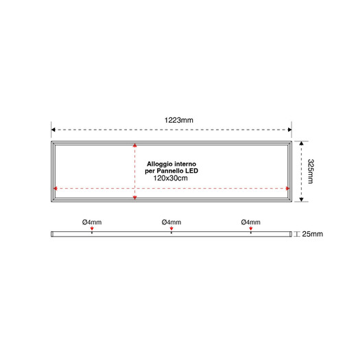 Cornice Incasso per Cartongesso Pannelli LED 120x30 Cornice Incasso per Cartongesso Pannelli LED 120x30