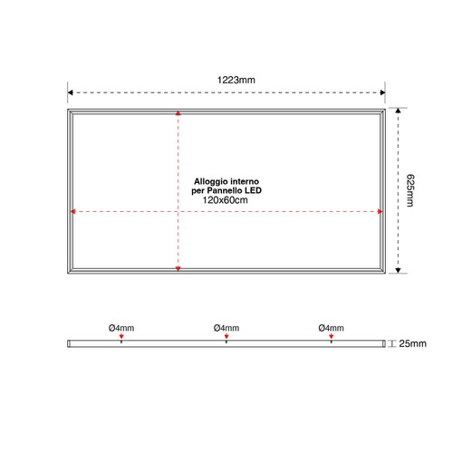Cornice Incasso per Cartongesso Pannelli LED 120x60 Cornice Incasso per Cartongesso Pannelli LED 120x60