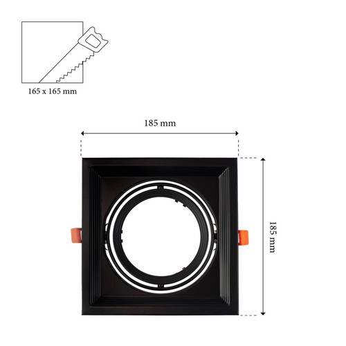 Faro Incasso 1xAR111, NERO Faro Incasso 1xAR111, NERO