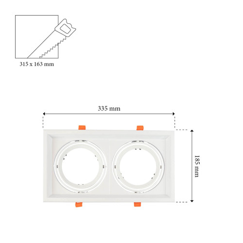 Faro Incasso 2xAR111, BIANCO Faro Incasso 2xAR111, BIANCO