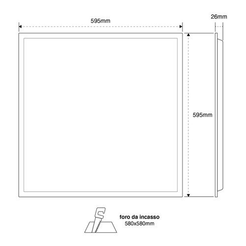 Pannello LED da Incasso 60x60 40W IP40 110lm/W No Flickering - DIMMERABILE Pannello LED da Incasso 60x60 40W IP40 110lm/W No Flickering - DIMMERABILE