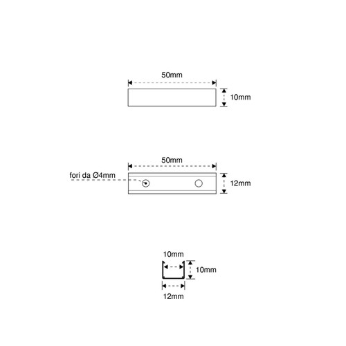Clips per fissaggio LED Neon Flex 10x10 - 5pz Clips per fissaggio LED Neon Flex 10x10 - 5pz