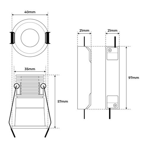 Faro LED da Incasso 5W, Foro 37MM, Bianco, 3CCT Faro LED da Incasso 5W, Foro 37MM, Bianco, 3CCT