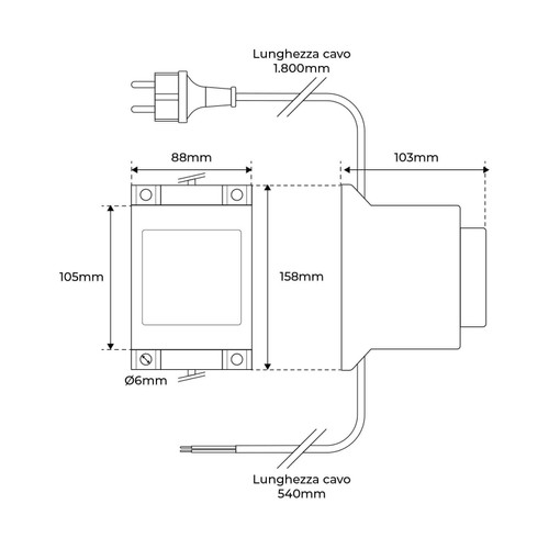 Trasformatore 200W 12V AC, IP68 FINKMANN in Corrente Alternata Trasformatore 200W 12V AC, IP68 FINKMANN in Corrente Alternata