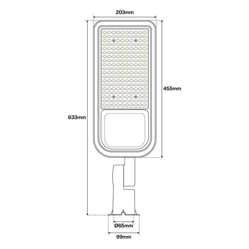 Armatura stradale 150W IP65, asimm. 70x140° - 145lm/W Armatura stradale 150W IP65, asimm. 70x140° - 145lm/W