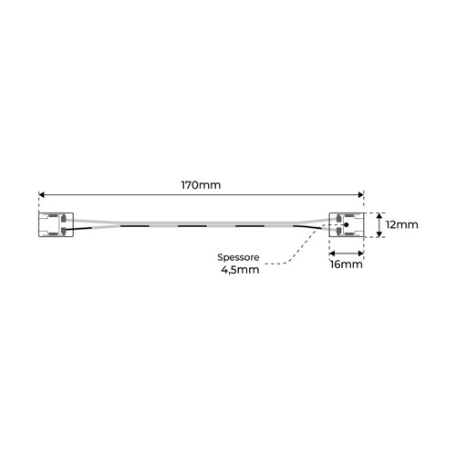 Connettore angolare per strisce LED COB da 10mm - CF 2PZ Connettore angolare per strisce LED COB da 10mm - CF 2PZ