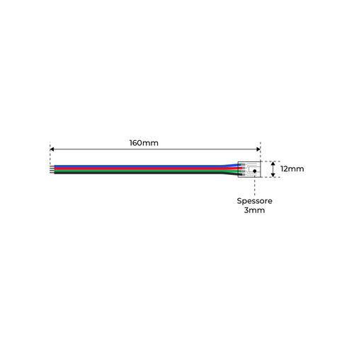 Connettore iniziale per strisce LED RGB COB da 10mm - CF 2PZ Connettore iniziale per strisce LED RGB COB da 10mm - CF 2PZ