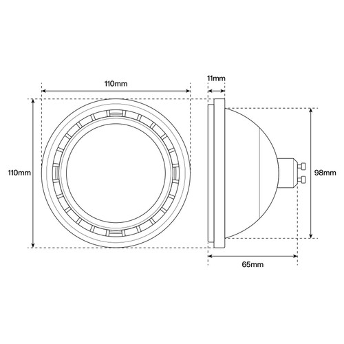 Lampada AR111 15W, 120°, Bianca - Dimmerabile