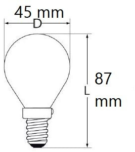 Lampada LED E14 9W, G45, 105lm/W
