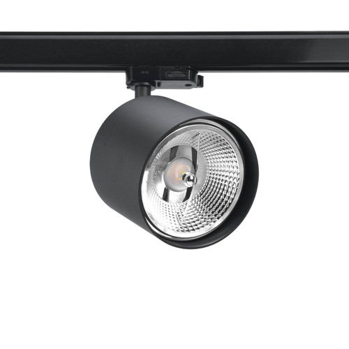 Faro per binario trifase per lampade  AR111 Nero
