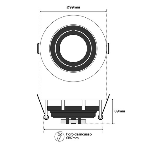Portafaretto Rotondo Alluminio satinato Portafaretto Rotondo Alluminio satinato