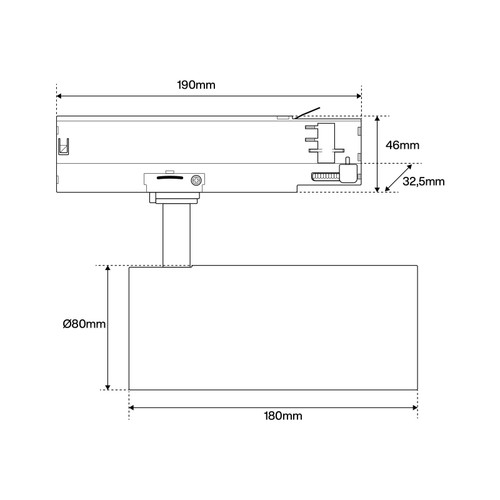 Faro LED 40W, Dimmerabile TRIAC, Trifase, 60°, Nero, 3CCT Faro LED 40W, Dimmerabile TRIAC, Trifase, 60°, Nero, 3CCT