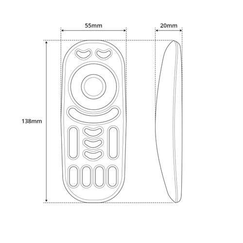 Telecomando RGB / RGBW / RGB+CCT 4-Zone Full Touch - Nero Telecomando RGB / RGBW / RGB+CCT 4-Zone Full Touch - Nero