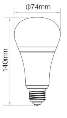 Lampadina LED E27 T74 12W RGB+CCT Dimmerabile