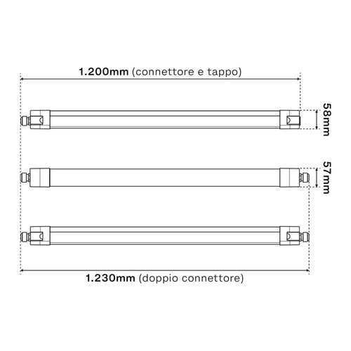 Plafoniera LED Stagna 120cm 36W, 120lm/w, IK08, IP66, CCT Plafoniera LED Stagna 120cm 36W, 120lm/w, IK08, IP66, CCT