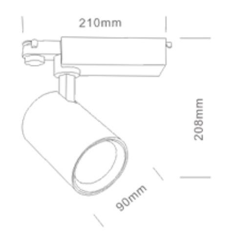 Faro LED per binario Trifase 35W  ang. 60° - Rosa per Banco Carni 