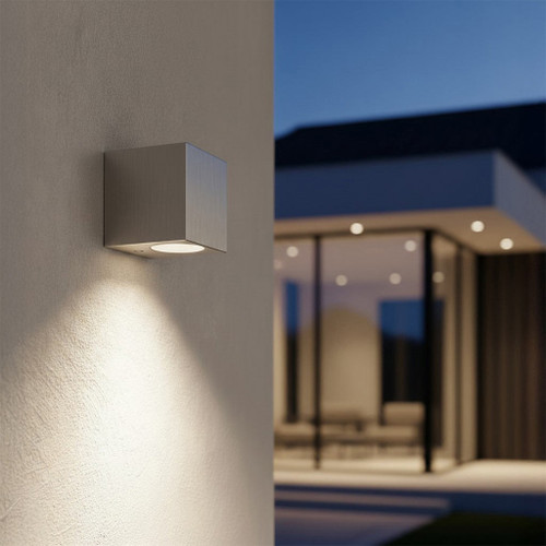 Applique Da Esterno Quadrata, Monodirezionale, IP65, GU10 - Inox