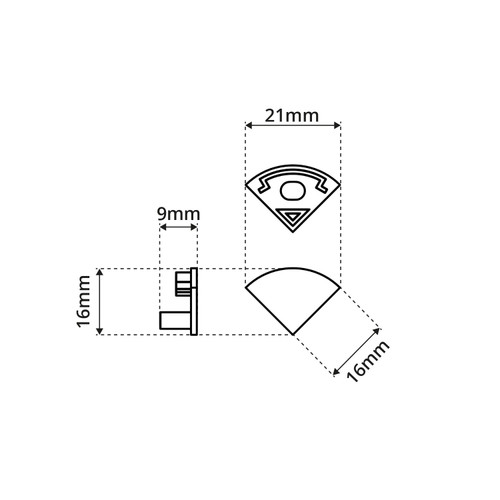 Tappi per Profili in Alluminio Angolare (conf. 4pz) Tappi per Profili in Alluminio Angolare (conf. 4pz)