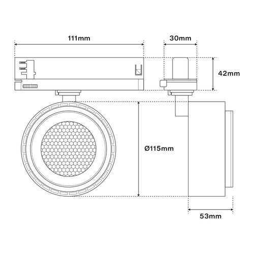 Faro LED 34W Slim per Binario Trifase Orientabile, 15°-60°, Bianco, Philips Driver, CCT Faro LED 34W Slim per Binario Trifase Orientabile, 15°-60°, Bianco, Philips Driver, CCT