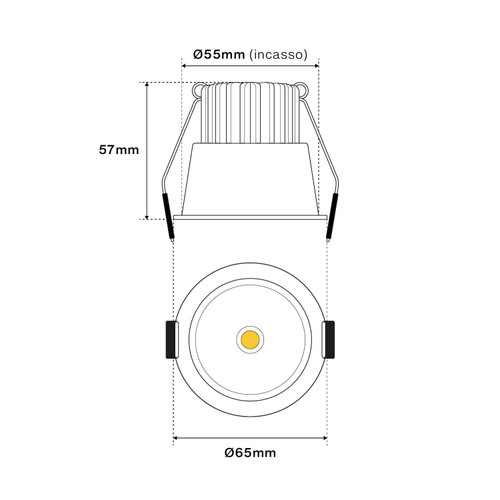Faro da Incasso 7W Foro Ø55mm Nero IP40 CCT BRIDGELUX LED 3 Parabole Faro da Incasso 7W Foro Ø55mm Nero IP40 CCT BRIDGELUX LED 3 Parabole