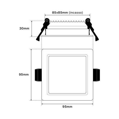 Faro da incasso 10W, Foro 95 x 95 mm, PHILIPS CERTADRIVE - CCT