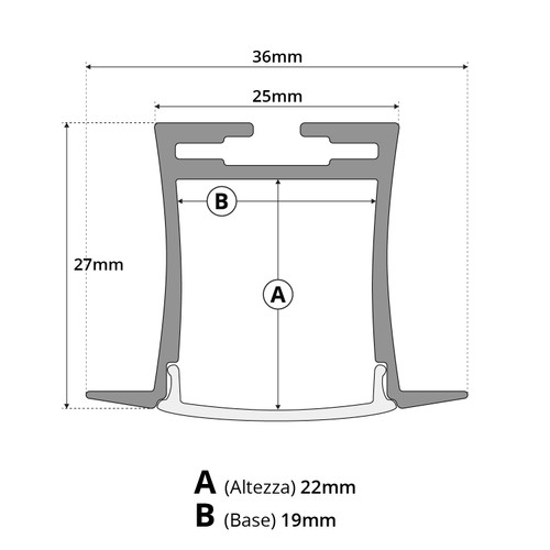 Profilo da Incasso 1m e 2m (per striscia LED) Profilo da Incasso 1m e 2m (per striscia LED)