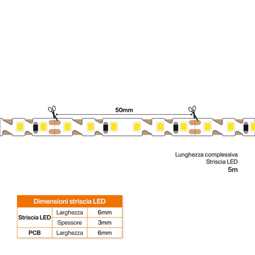 Striscia LED Flessibile 2835/120, 9.5W/m, IP54, 5m, 24V Striscia LED Flessibile 2835/120, 9.5W/m, IP54, 5m, 24V