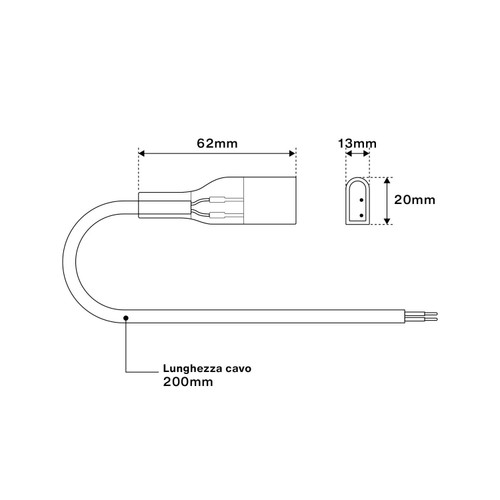 Connettore di Alimentazione per Strisce LED NEON FLEX 220V - KIT 2 PZ Connettore di Alimentazione per Strisce LED NEON FLEX 220V - KIT 2 PZ