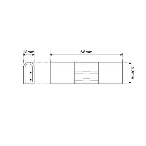 Connettore di Tipo "I" per Strisce LED NEON FLEX 220V - KIT 2 PZ Connettore di Tipo "I" per Strisce LED NEON FLEX 220V - KIT 2 PZ
