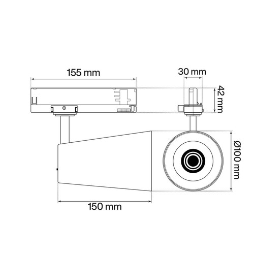 Faro LED 40W Trifase CRI92 CCT Bianco Variabile 38° Bridgelux LED Faro LED 40W Trifase CRI92 CCT Bianco Variabile 38° Bridgelux LED