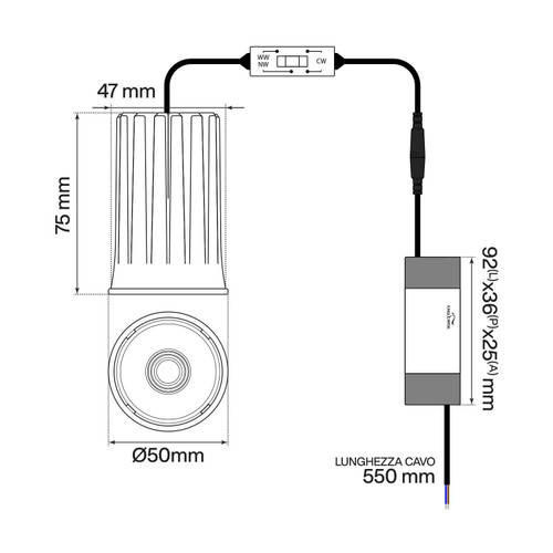 Lampada LED GU10 12W CRI90 CCT Bianco Variabile Angolo 24°/38 Bridgelux LED Lampada LED GU10 12W CRI90 CCT Bianco Variabile Angolo 24°/38 Bridgelux LED