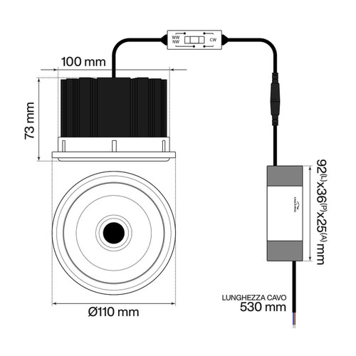 Lampada LED AR111 22W CRI90 CCT Bianco Variabile Angolo 38°/90° Lampada LED AR111 22W CRI90 CCT Bianco Variabile Angolo 38°/90°
