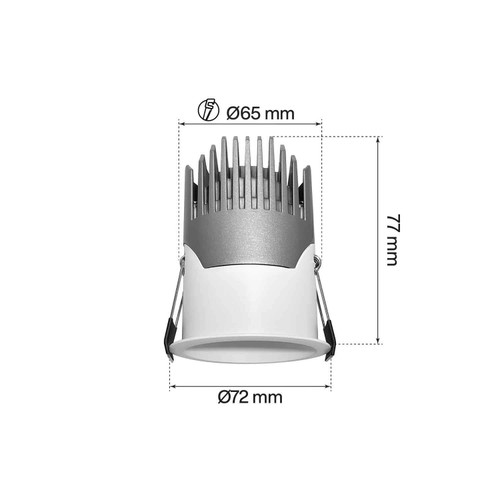 Faro LED da Incasso 10W Foro Ø65mm IP65, CCT, UGR19, Philips CertaDrive Faro LED da Incasso 10W Foro Ø65mm IP65, CCT, UGR19, Philips CertaDrive