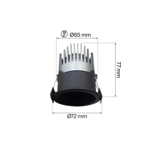 Faretto LED da Incasso 10W Foro Ø65mm, CRI92, UGR19, IP65, CLASSE II Faretto LED da Incasso 10W Foro Ø65mm, CRI92, UGR19, IP65, CLASSE II