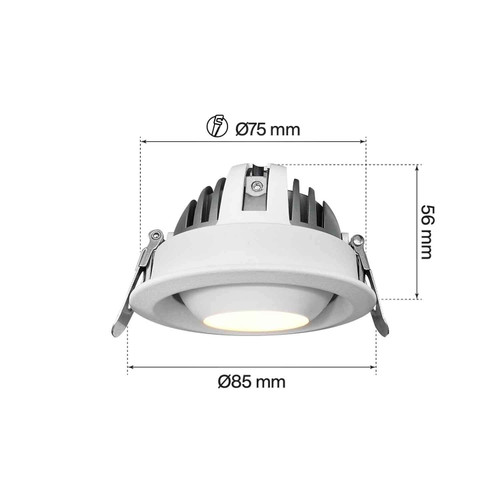 Faro LED da Incasso 12W, Foro Ø75mm, CCT, PHILIPS Certadrive, CLASSE II Faro LED da Incasso 12W, Foro Ø75mm, CCT, PHILIPS Certadrive, CLASSE II
